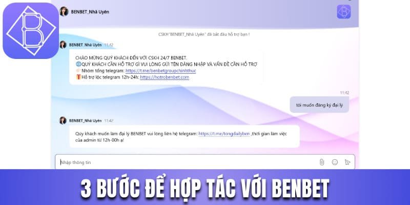 3 bước để hợp tác với Benbet