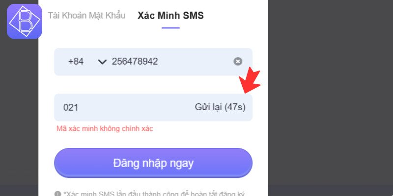 Thao tác lấy mã OTP Benbet đơn giản giúp newbie thực hiện nhanh